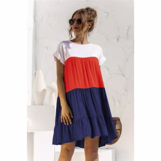 QINCAO Women Summer Dress Boho Short Sleeve T-Shirt Dress Babydoll Ruffles Casual Mini Vacation Female Dress S-2XL