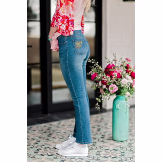 The Pioneer Woman Embroidered Pull-On Bootcut Jeans, Women's