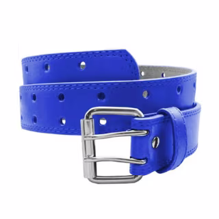 EURO Womens Thick Wide 2 Hole Leather Belt - Fashion Double Row M