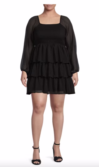 Smocked Bodice Dress with Tiered Skirt