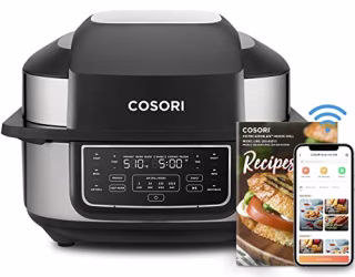 COSORI Electric Smokeless Indoor Grill & Smart XL Air Fryer Combo