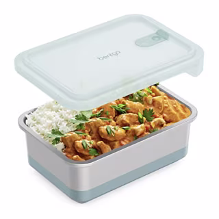 Bentgo(R) MicroSteel(TM) Heat & Eat Container - Microwave-Safe, Sustainable & Reusable Stainless Steel Food Storage Container with Airtight Lid for Eco-Friendly Meal Prepping (Family Size - 8.5 Cups)