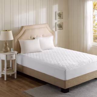 Beautyrest 3M Scotchgard Heated Mattress Pad - Electric Bed Warmer with 5 Heat Settings, 10 Hr Auto Shut Off Timer, All Around Elastic Deep Pocket, UL Certified, Machine Washable, White Queen