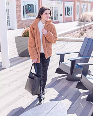 PrettyGarden Faux Shearling Oversized Jacket