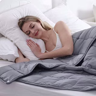 Adult Weighted Blanket Queen Size ( 15lbs 60"x80" ) Heavy Blanket with Premium Glass Beads, ( Dark Grey ) Waowoo
