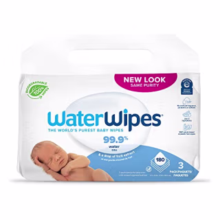 WaterWipes Original Baby Wipes, 99.9% Water, Unscented & Hypoallergenic for Sensitive Newborn Skin