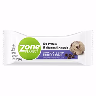 ZonePerfect Protein Bars, 17 Vitamins & Minerals, 10g Protein, Nutritious Snack Bar, Chocolate Chip Cookie Dough, 20 Count