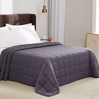 TOPCEE Weighted Blanket (15lbs 48"x72" Twin Size) Cooling Breathable Heavy Blanket Microfiber Material with Glass Beads Big Blanket for Adult All-Season Summer Fall Winter Soft Thick Comfort Blanket