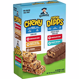 Quaker Chewy Granola Bars, Chewy & Dipps Variety Pack, (58 Bars)