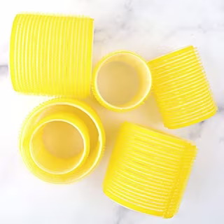 Drybar High Tops Self-Grip Rollers, Yellow, 3 Medium & 3 Large Count