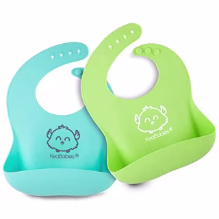 2-Pack Silicone Bibs for Babies - Waterproof Bibs, Silicone Bibs with Food Catcher, Silicone Baby Bibs for Boy, Baby Girl Bibs, Baby Boy Bibs, Silicone Bib, Toddler Bibs for Baby Feeding (Cloud Nine)