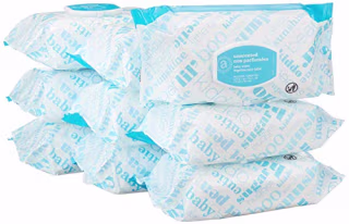 Amazon Elements Baby Wipes, Unscented,White 720 Count, 80 Count (Pack of 9)