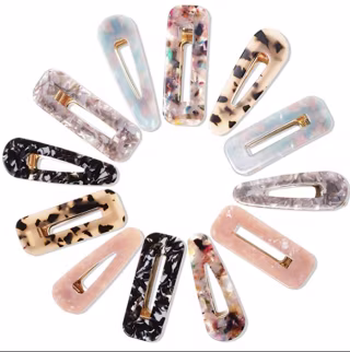 Acrylic Hair Clips (12 Piece)