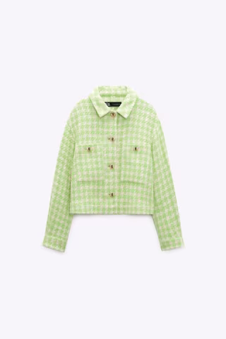 Gold Button Textured Jacket