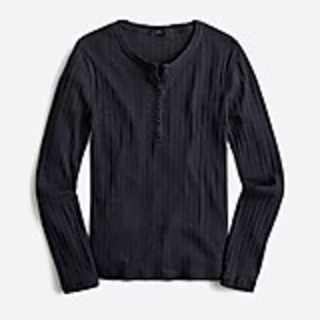 Fitted Pointelle Henley