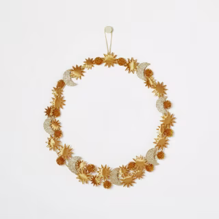 Velvet Star Wreath Gold