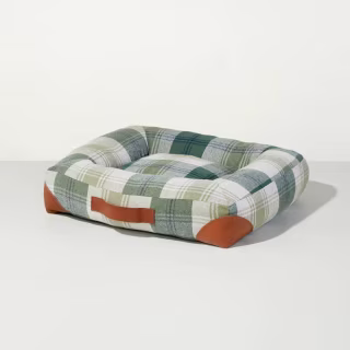 Tartan Plaid Dog Bolster Bed