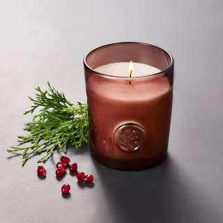 Colored Glass Candle Pomegranate & Cedar Mahogany - Threshold(TM) designed with Studio McGee