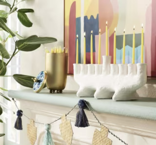 Carved Clay Menorah