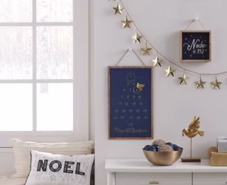 Metal Christmas Advent Calendar with Magnetic Dove Counter