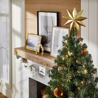 Threshold designed w/Studio McGee Foil Star Tree Topper Gold - Threshold designed with Studio McGee
