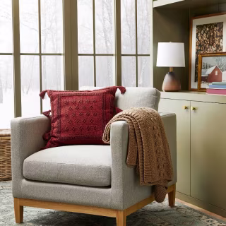 Tufted Square Throw Pillow with Side Tassels - Threshold(TM) designed with Studio McGee