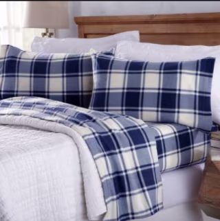 Extra Plush Plaid Fleece Sheet Set
