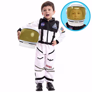 Astronaut NASA Pilot Costume with Movable Visor Helmet