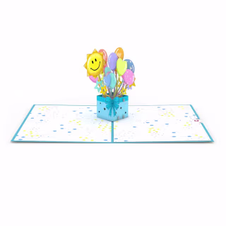 Get Well Soon Balloons Pop-Up Card