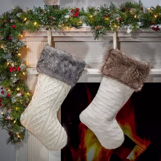 Faux Fur Stockings (Set of 2)