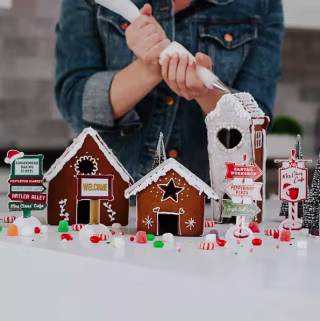 Gingerbread Village Cookie Cutter and Decorating Set