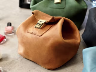 Personalized Leather Toiletry Bag