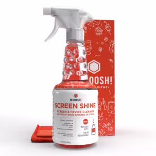 WHOOSH! 2.0 Screen Cleaner Kit - [New REFILLABLE 16.9 Oz ] Best for Smartphones, iPads, Eyeglasses, TV Screen Cleaner, LED, LCD,Computer, Laptop &amp; Touchscreen - 16.9 Fl Oz Full Bottle + 2 Cloths