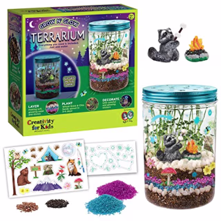 Creativity for Kids Grow 'N Glow Terrarium Kit for Kids - Science Activities for Kids Ages 5-8+, Kids Craft Kits and Creative Gifts for Kids