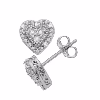 Unbranded T.W Diamond Heart Earrings