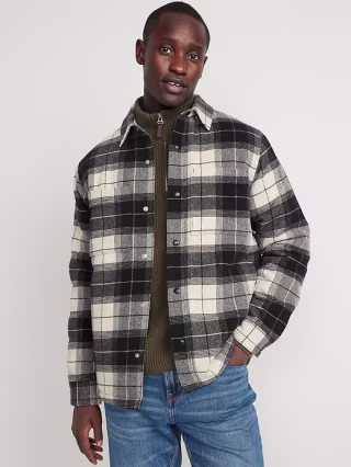 Soft-Brushed Sherpa-Lined Shacket for Men