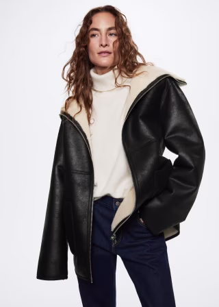 Faux shearling lining coat