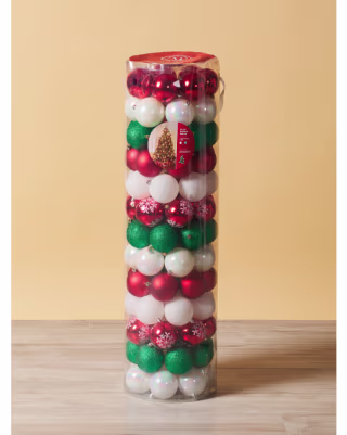 100pc 3in Shatterproof Ball Ornament Set