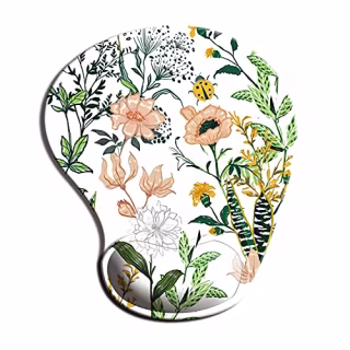 Dooke Ergonomic Mouse Pad with Wrist Support, Cute Mouse Pads with Non-Slip PU Base for Home Office Working Studying Easy Typing & Pain Relief Beautiful Floral