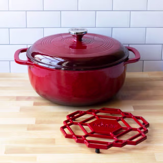 Lodge EC6D43 Enameled Cast Iron Dutch Oven, 6-Quart, Island Spice Red
