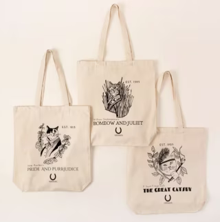 Classic Literature Cat Tote