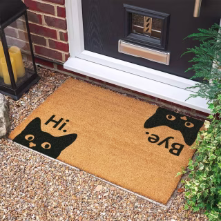 Hi Bye Cat Doormat | Housewarming Gift | Welcome Door Mat | Personalized Custom Doormat | New Home Gift | Wedding Gift | Personalized Gift