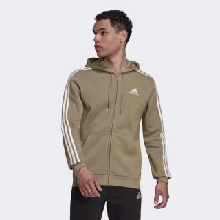 adidas Essentials Fleece 3-Stripes Full-Zip Hoodie