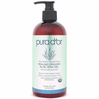 16oz Healing Organic Aloe Vera Gel - Lavender (Packaging may vary)