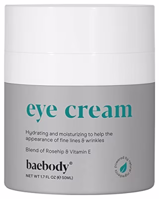 Baebody Eye Cream with Rosehip and Hibiscus to Reduce Puffiness and Dark Circles while Improving Elasticity, 1.7 Ounces