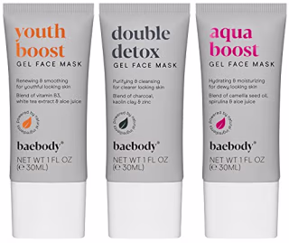 Baebody Skincare Face Mask Trio For All Skin Types: Moisturize & Hydrate, Purify & Cleanse, Renew & Smooth