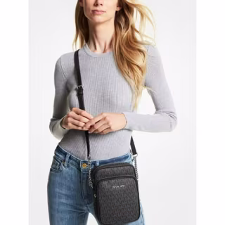 MICHAEL KORS Jet Set Travel Medium Logo Crossbody Bag (black) ...