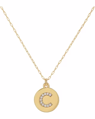 kate spade new york pav? mini initial pendant necklace in Clear/Gold H at Nordstrom