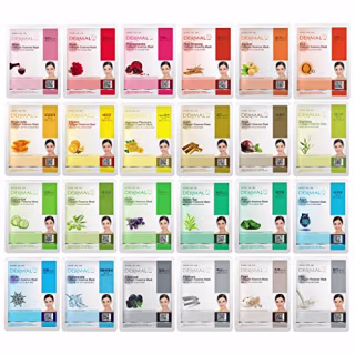 DERMAL 24 Combo Pack Collagen Essence Full Face Facial Mask Sheet - Sensitive Soothing, Anti-Acne, Nourishing Cleansing Korean Face Mask - Natural Skincare Spa Facial Mask Set for Women, Men