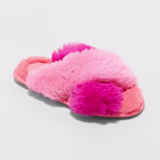 Women's Paris Crossband Fur Slide Slippers - Stars Above(TM)